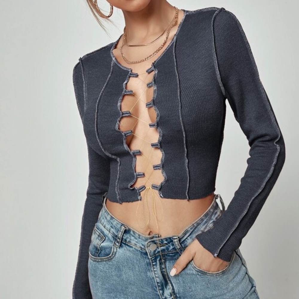 Laced up long sleeve